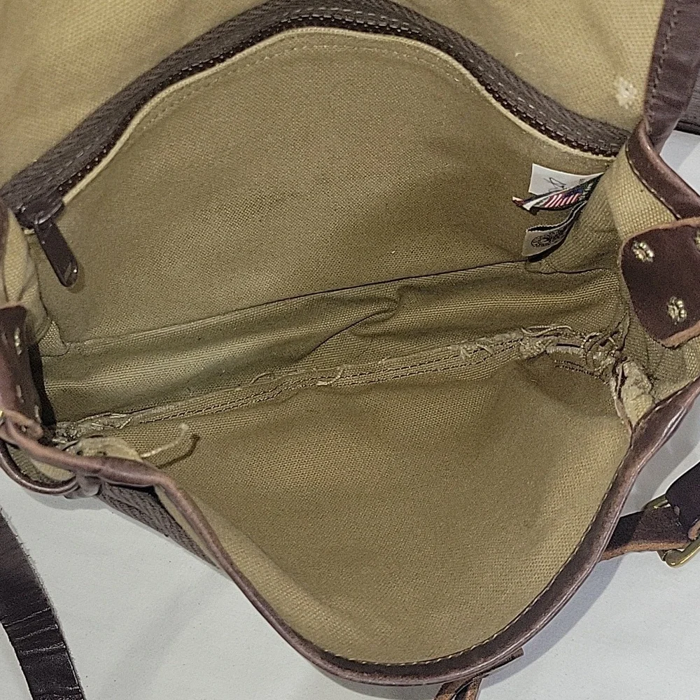 Men's Duluth Pack Tan and Brown Canvas Leather Crossbody Bag